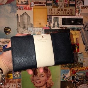AUTHENTIC Kate Spade Wallet Black and White Stripe